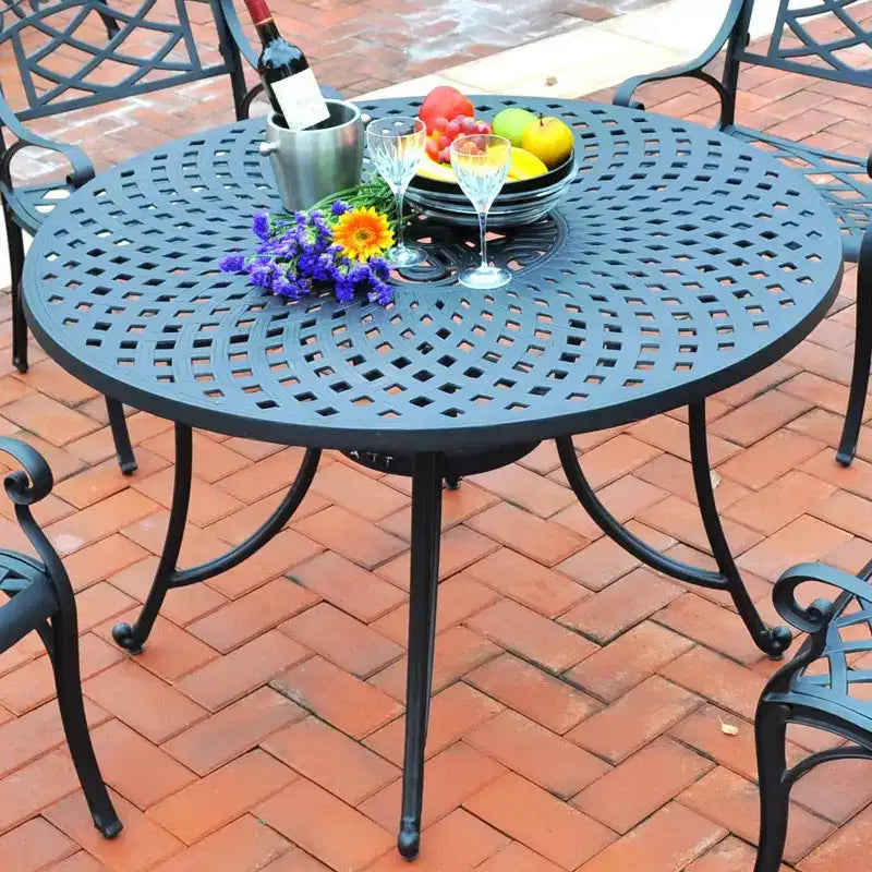 Tavolo da pranzo rotondo da esterno Sedona da 46" - Nero - Crosley