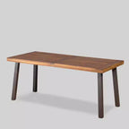 Christopher Knight Home Rust Water and UV-Resistant Rectangle Acacia Wood Outdoor Patio Dining Table Teak Finish: Weather-Resistant Patio Furniture