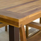 Christopher Knight Home Tavolo da pranzo rettangolare per esterni in legno di acacia, resistente alla ruggine, all'acqua e ai raggi UV, finitura teak: Mobili da giardino resistenti alle intemperie