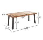 Christopher Knight Home Tavolo da pranzo rettangolare per esterni in legno di acacia, resistente alla ruggine, all'acqua e ai raggi UV, finitura teak: Mobili da giardino resistenti alle intemperie