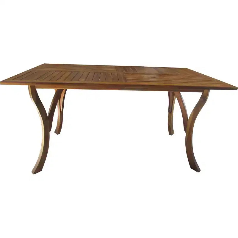 Hermosa Rectangular Acacia Wood Dining Table -Teak Finish - Christopher Knight Home: Weather-Resistant Patio Table