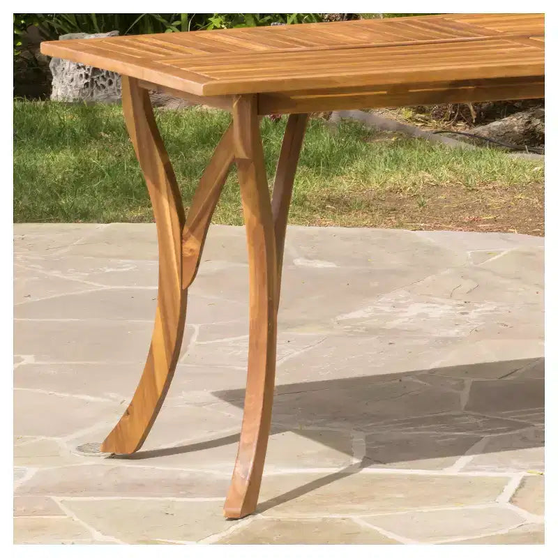 Tavolo da pranzo rettangolare Hermosa in legno di acacia - Finitura teak - Christopher Knight Home: Tavolo da esterno resistente alle intemperie