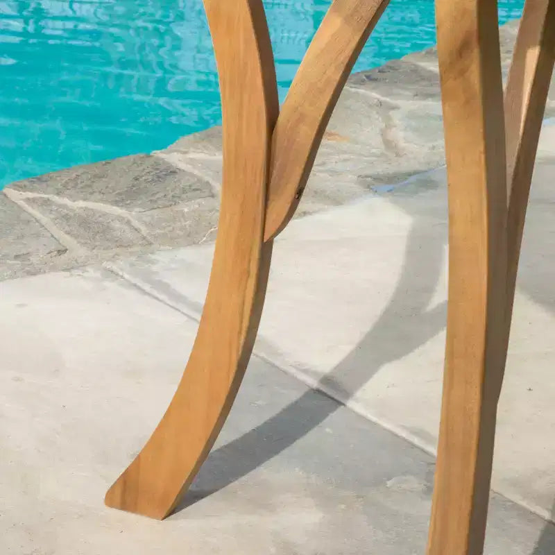 Tavolo quadrato da 31,5" in legno di acacia Hermosa - Finitura teak - Christopher Knight Home: Resistente agli agenti atmosferici, 4 posti a sedere