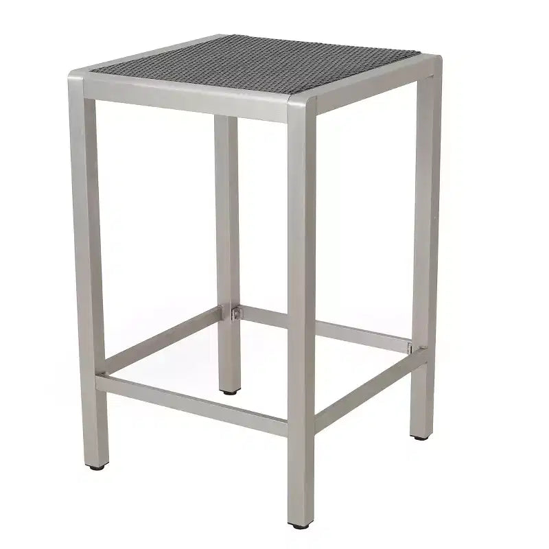 Cape Coral Square Aluminum and Wicker Bar Table - Gray - Christopher Knight Home