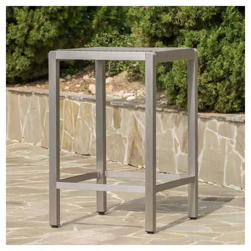 Tavolo da Bar Cape Coral in Alluminio e Rattan Sintetico - Grigio - Christopher Knight Home