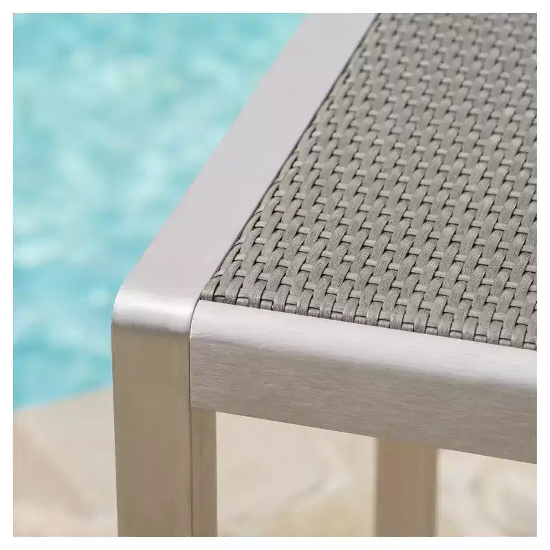 Tavolo da Bar Cape Coral in Alluminio e Rattan Sintetico - Grigio - Christopher Knight Home