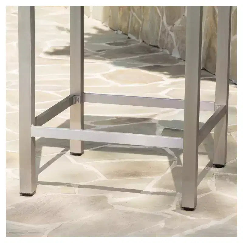 Tavolo da Bar Cape Coral in Alluminio e Rattan Sintetico - Grigio - Christopher Knight Home