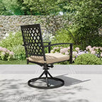 Set da pranzo da patio in metallo da 7 pezzi con tavolo rettangolare e 6 sedie girevoli - Captiva Designs
