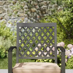 Set da pranzo da patio in metallo da 7 pezzi con tavolo rettangolare e 6 sedie girevoli - Captiva Designs