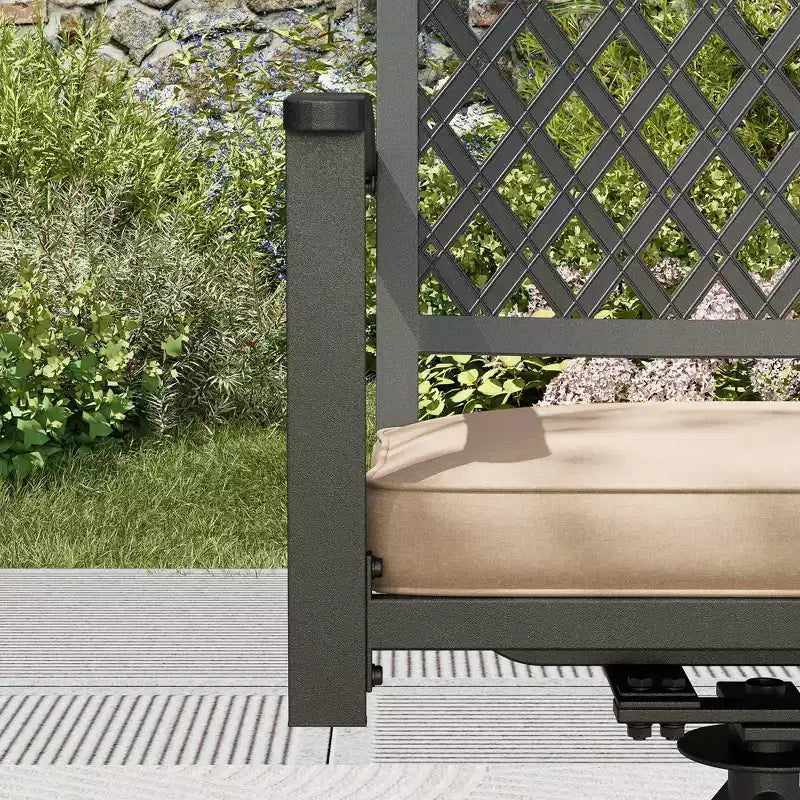 Set da pranzo da patio in metallo da 7 pezzi con tavolo rettangolare e 6 sedie girevoli - Captiva Designs