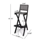 Polaris Set Bar da 26" Quadrato in 3 Pezzi in Legno e Vimini Grigio Scuro - Christopher Knight Home: Set da Pranzo per Patio Resistente alle Intemperie con 2 Sgabelli