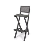 Polaris Set Bar da 26" Quadrato in 3 Pezzi in Legno e Vimini Grigio Scuro - Christopher Knight Home: Set da Pranzo per Patio Resistente alle Intemperie con 2 Sgabelli