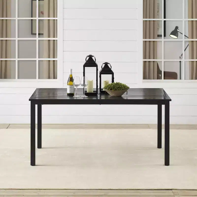 Tavolo da pranzo rettangolare Kaplan per esterni bronzo oliato - Crosley