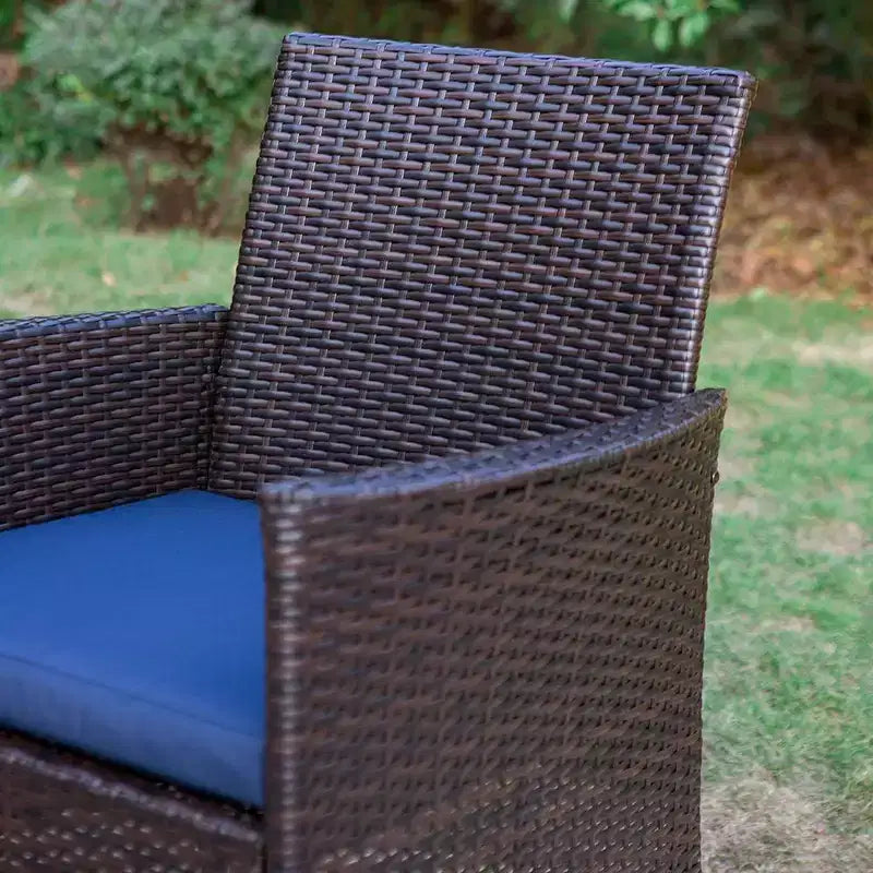 Set da pranzo da 6 pezzi per patio con tavolo e panca in acacia e 4 sedie in rattan PE - Captiva Designs