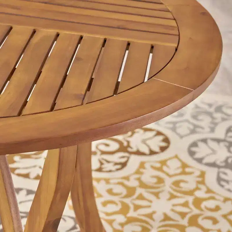 Tavolo da pranzo rotondo in legno di acacia Hermosa da 47" - Teak - Christopher Knight Home: resistente all'acqua, 6 posti a sedere