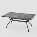 Phoenix Rectangle Cast Aluminum Table - Hammered Bronze - Christopher Knight Home: Weather-Resistant, 6-Seater