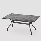 Phoenix Rectangle Cast Aluminum Table - Hammered Bronze - Christopher Knight Home: Weather-Resistant, 6-Seater