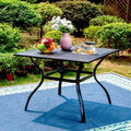 37"x37" Square Dining Table - Black - Captiva Designs: Weather-Resistant Steel, Seats 4, Patio Furniture