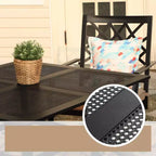 Tavolo da pranzo quadrato da 37"x37" - Nero - Captiva Designs: Acciaio resistente alle intemperie, 4 posti, Mobili da esterno