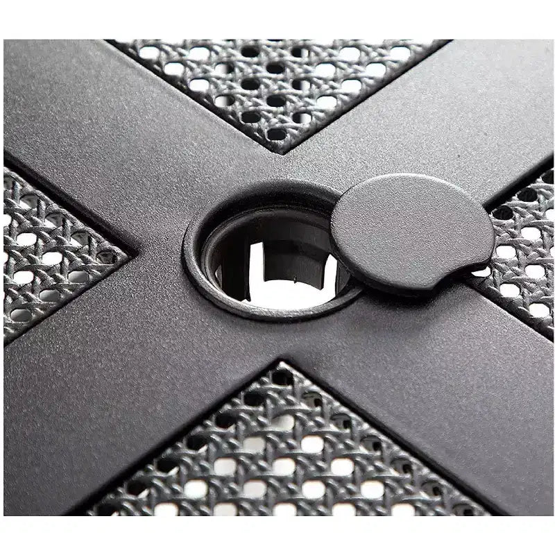 Tavolo da pranzo quadrato da 37"x37" - Nero - Captiva Designs: Acciaio resistente alle intemperie, 4 posti, Mobili da esterno