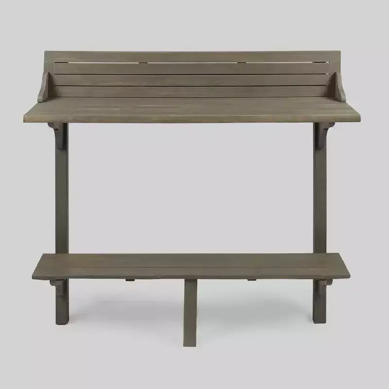 Rectangle Caribbean Acacia Wood Balcony Bar Table - Gray - Christopher Knight Home