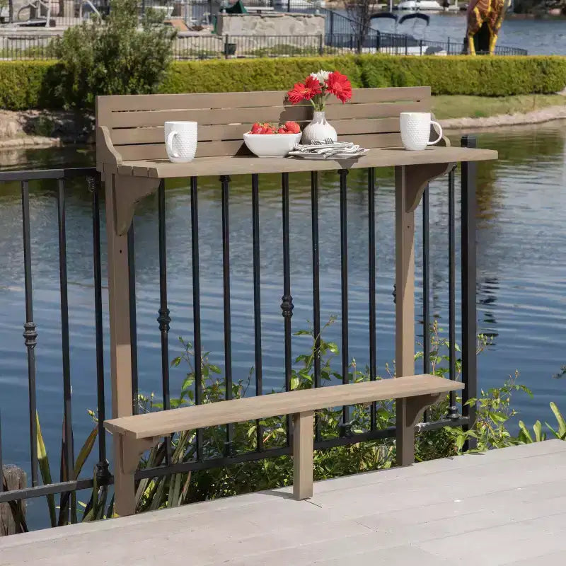 Tavolo da Bar Rettangolare da Balcone in Legno di Acacia Caraibica - Grigio - Christopher Knight Home