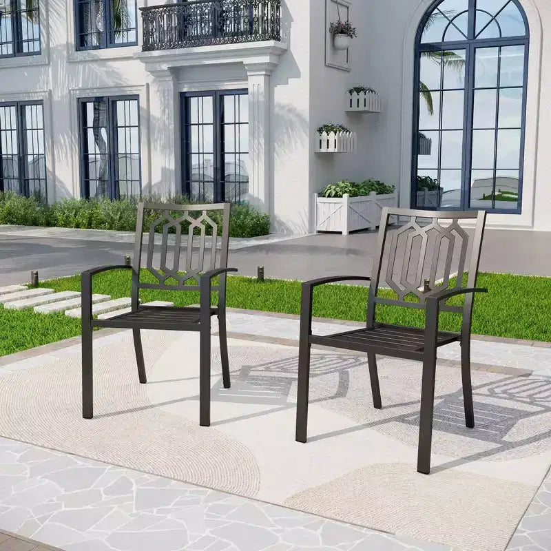 Set da 5 pezzi tavolo e sedie in metallo con design quadrato - Captiva Designs