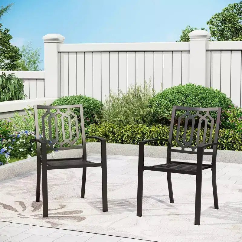 Set da 5 pezzi tavolo e sedie in metallo con design quadrato - Captiva Designs