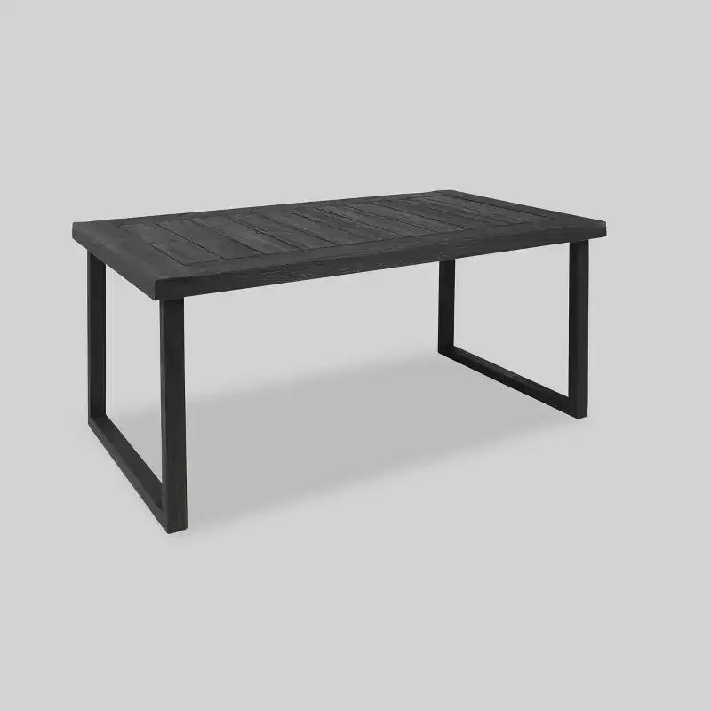 Nestor Rectangle Acacia Dining Table - Dark Gray - Christopher Knight Home: Weather-Resistant, Seats 6