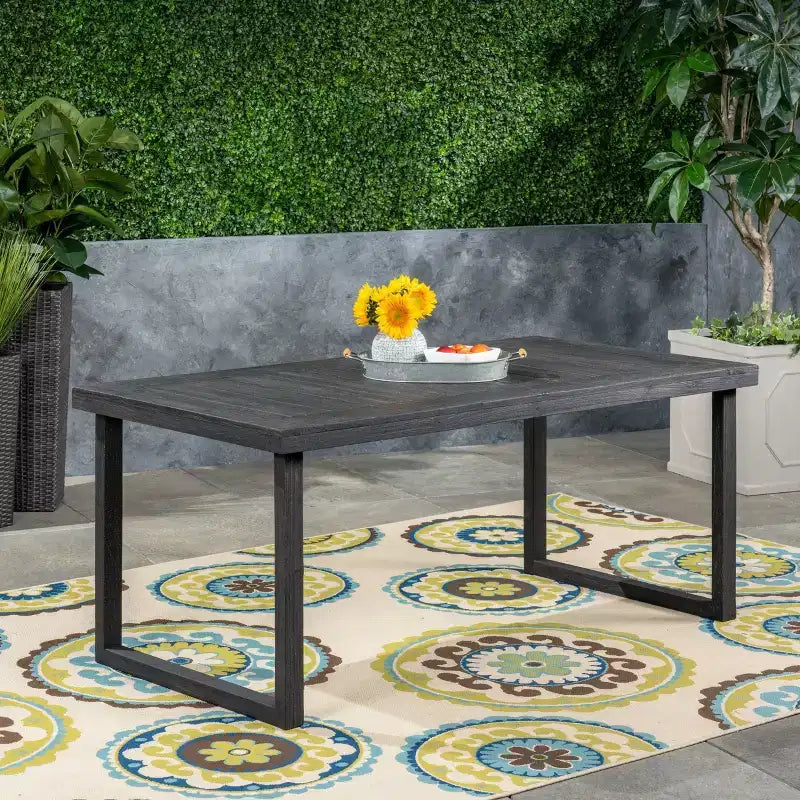 Tavolo da Pranzo Rettangolare Nestor in Acacia - Grigio Scuro - Christopher Knight Home: Resistente alle intemperie, Posti a sedere per 6 persone