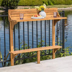 Tavolo da bar da balcone rettangolare in legno di acacia caraibica: resistente alle intemperie, salvaspazio - Christopher Knight Home