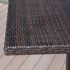 Tavolo da Bar da Esterno in Vimini Dominic Square: Struttura in Rattan e Ferro, Resistente alle Intemperie - Christopher Knight Home
