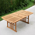 Sonoma Lane Rectangular Amherst Teak Extendable Outdoor Dining Table – Weather-Resistant, 2. Umbrella Hole, Seats 6
