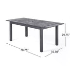 Set da pranzo Elmar espandibile 7 pz in legno e vimini - grigio scuro/grigio - Christopher Knight Home