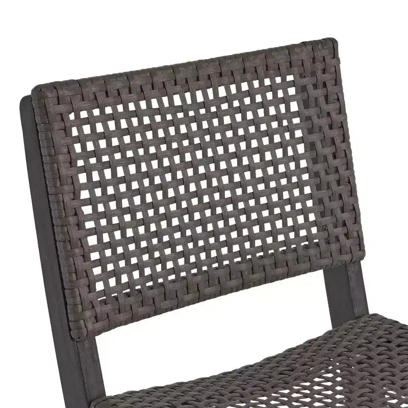 Set da bar rettangolare a 3 pezzi in legno e vimini Polaris da 45" grigio scuro - Christopher Knight Home: Struttura in acacia, resistente alle intemperie