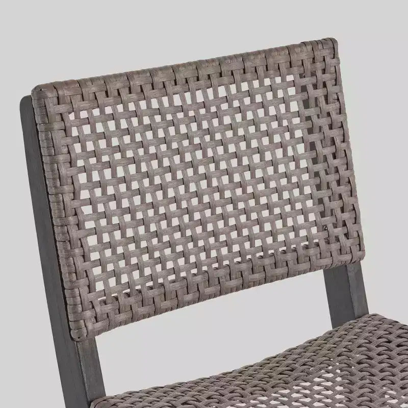Set da bar rettangolare a 3 pezzi in legno e vimini Polaris da 45" grigio scuro - Christopher Knight Home: Struttura in acacia, resistente alle intemperie