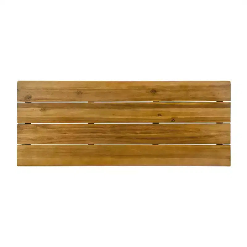 Denali Tavolo Bar Rettangolare Industriale in Legno di Acacia Teak: Gambe a Forcina in Ferro Battuto, Resistente alle Intemperie - Christopher Knight Home