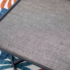 Set da pranzo da patio 9 pezzi con tavolo in acciaio allungabile e sedie a bracciolo girevoli a 360° - Captiva Designs: Set di mobili da esterno