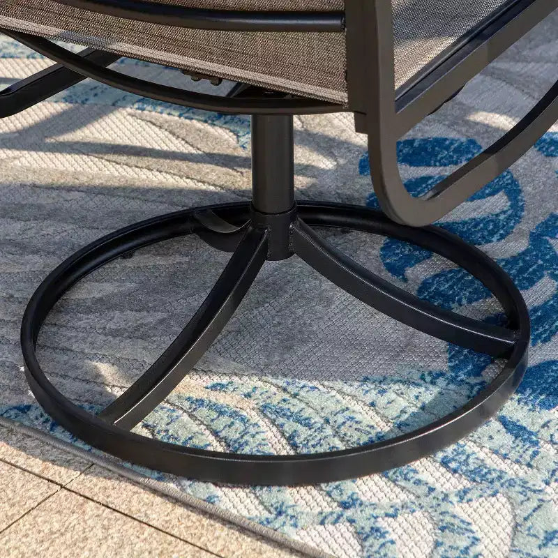 Set da pranzo da patio 9 pezzi con tavolo in acciaio allungabile e sedie a bracciolo girevoli a 360° - Captiva Designs: Set di mobili da esterno