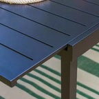 Set da pranzo da patio 9 pezzi con tavolo in acciaio allungabile e sedie a bracciolo girevoli a 360° - Captiva Designs: Set di mobili da esterno