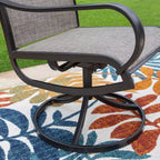 Set da pranzo da patio 9 pezzi con tavolo in acciaio allungabile e sedie a bracciolo girevoli a 360° - Captiva Designs: Set di mobili da esterno