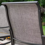 Set da pranzo da patio 9 pezzi con tavolo in acciaio allungabile e sedie a bracciolo girevoli a 360° - Captiva Designs: Set di mobili da esterno
