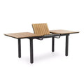 Greemotion 61.4"-93.9" Mackay DSC Teak Wood & Metal Rectangle Outdoor Patio Dining Table with Self Storing Butterfly L: Seats 8