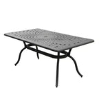 67" Modern Mesh Aluminum Rectangle Patio Dining Table - Black - Oakland Living