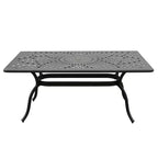 Tavolo da pranzo da esterno rettangolare moderno in alluminio a rete da 67" - Nero - Oakland Living