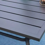 Set da pranzo da esterni 7 pezzi con sedie regolabili in 7 posizioni e tavolo con struttura in metallo e foro per ombrellone - Captiva Designs