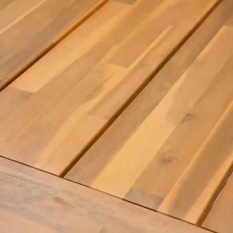 Tavolo da Pranzo Rettangolare da Esterno in Legno di Acacia con Struttura in Acciaio - Captiva Designs: Resistente alle Intemperie, Posti a Sedere per 6 Persone