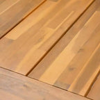 Tavolo da Pranzo Rettangolare da Esterno in Legno di Acacia con Struttura in Acciaio - Captiva Designs: Resistente alle Intemperie, Posti a Sedere per 6 Persone