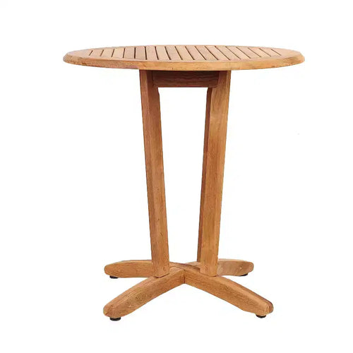 Amazonia Eucalyptus Round Sumba Outdoor Patio Dining Table Natural Wood: 29" Height