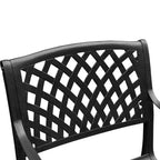 Set da pranzo da esterni da 9 pezzi con tavolo rettangolare grande in alluminio a rete ornata moderna da 84" e sedie moderne - Nero - Oakland Living
